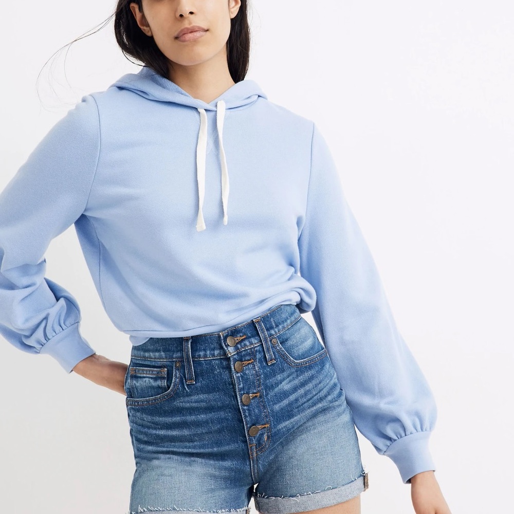 Madewell High Waist Blue Denim Shorts Vintage Style - Picture 6 of 8